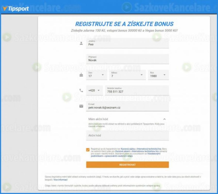 Jak se registrovat na Tipsport?